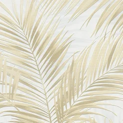 Vliestapete Blätter Dschungel Weiß Beige 10531-02