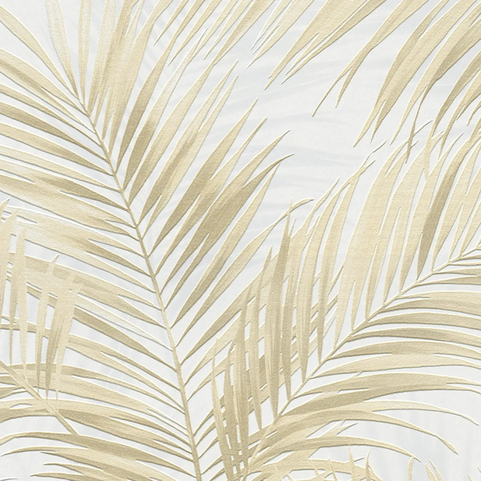 Vliestapete Blätter Dschungel Weiß Beige 10531-02