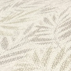 Vliestapete Blätter Farne Metallic Creme Silber 39120-2