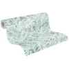 Vliestapete Blätter Farne Metallic Weiß Grün 39120-1