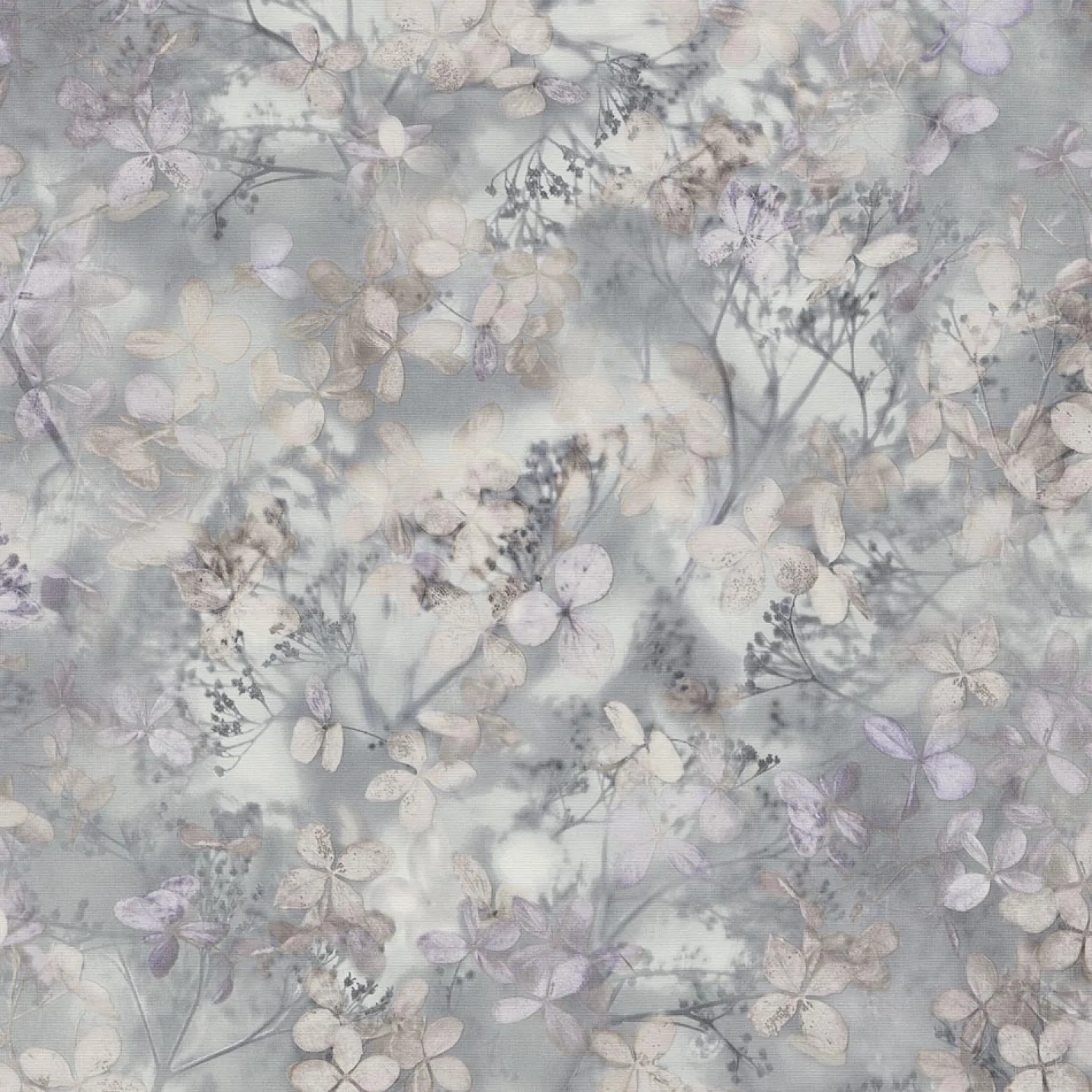 Vliestapete Blätter Floral Grau Lila Creme 10415-31