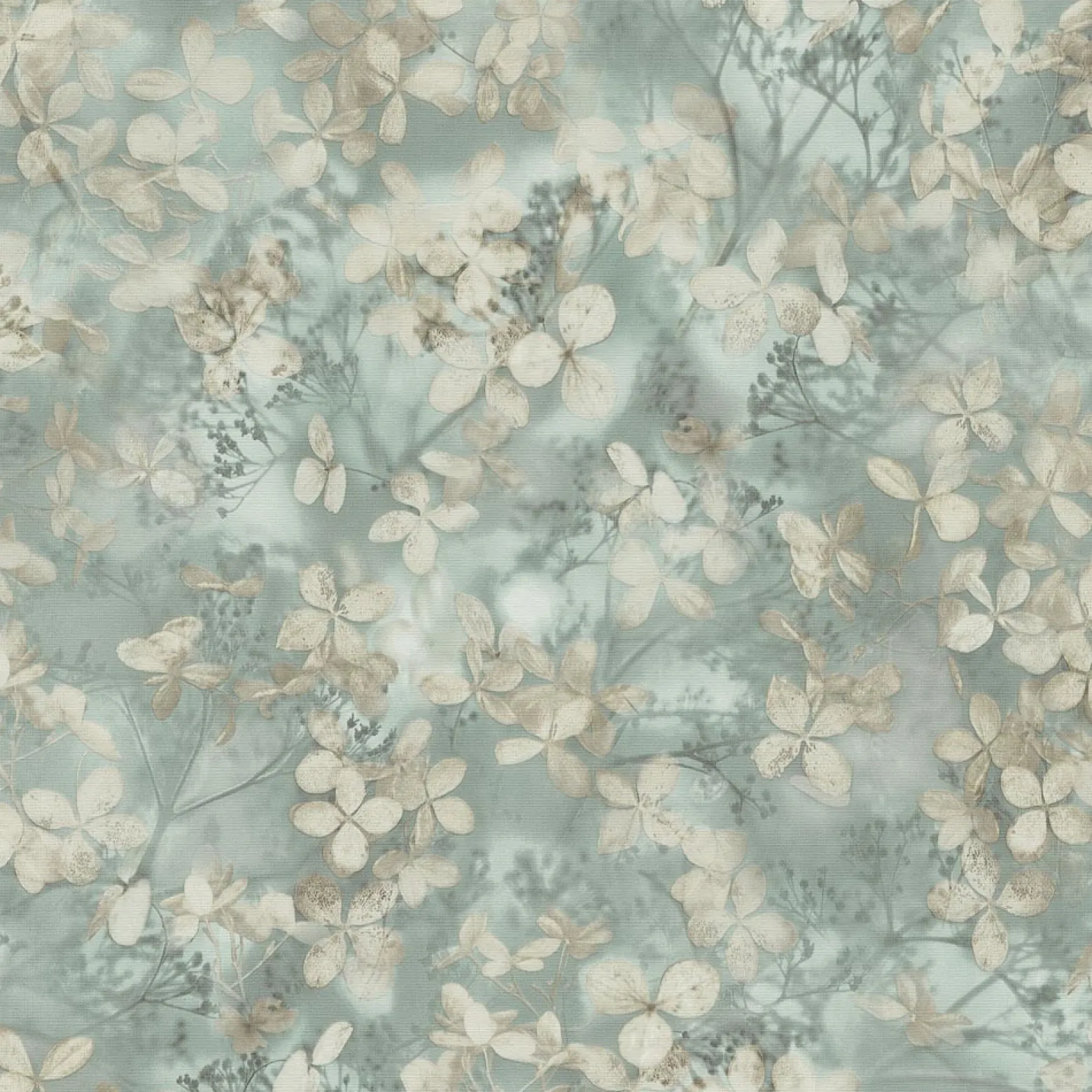Vliestapete Blätter Floral Grün Creme Blau 10415-07