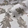 Vliestapete Blätter Floral Grau Beige Braun 35386