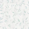 Vliestapete Blätter Floral Metallic weiß blau 32631