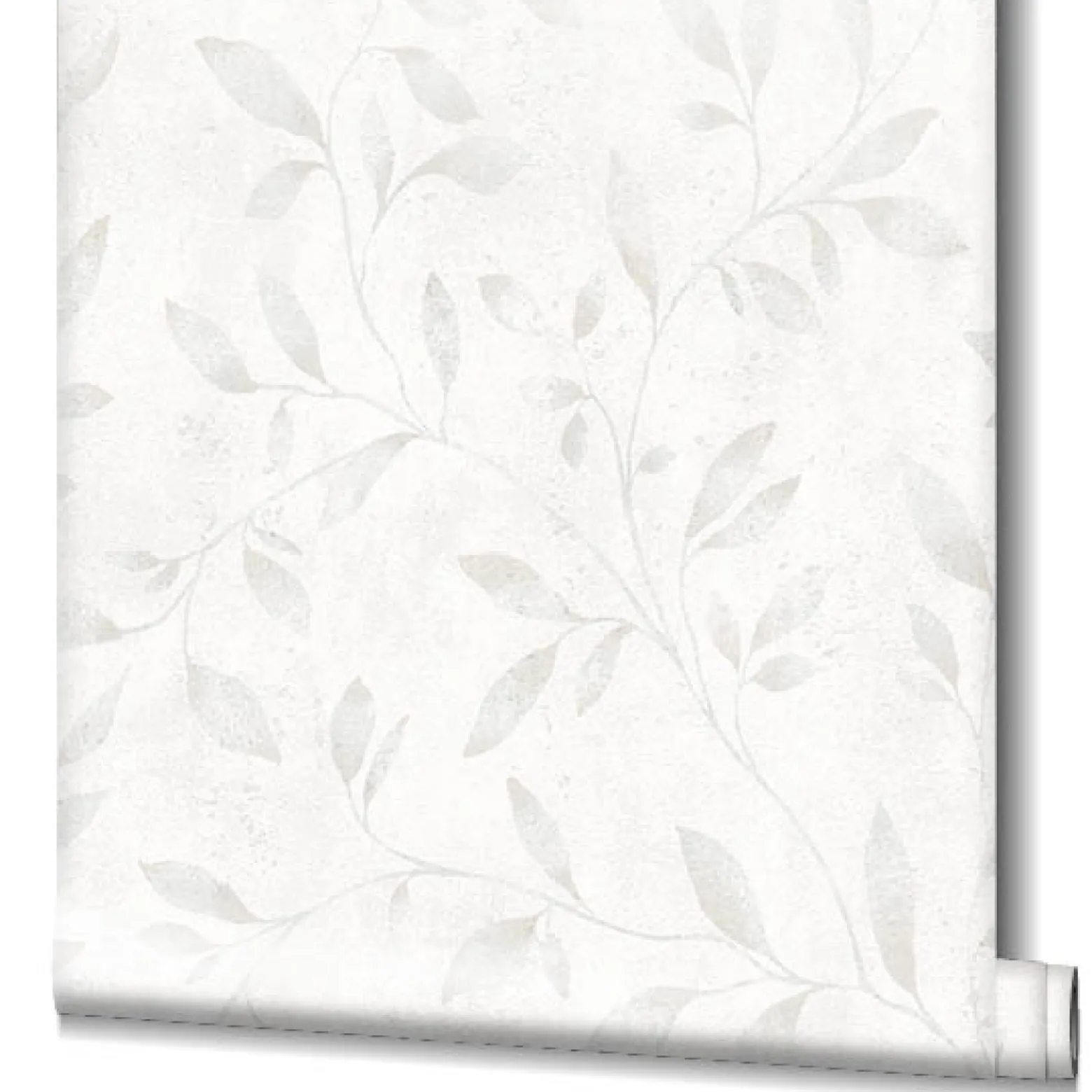 Vliestapete Blätter Floral Metallic weiß grau 32632