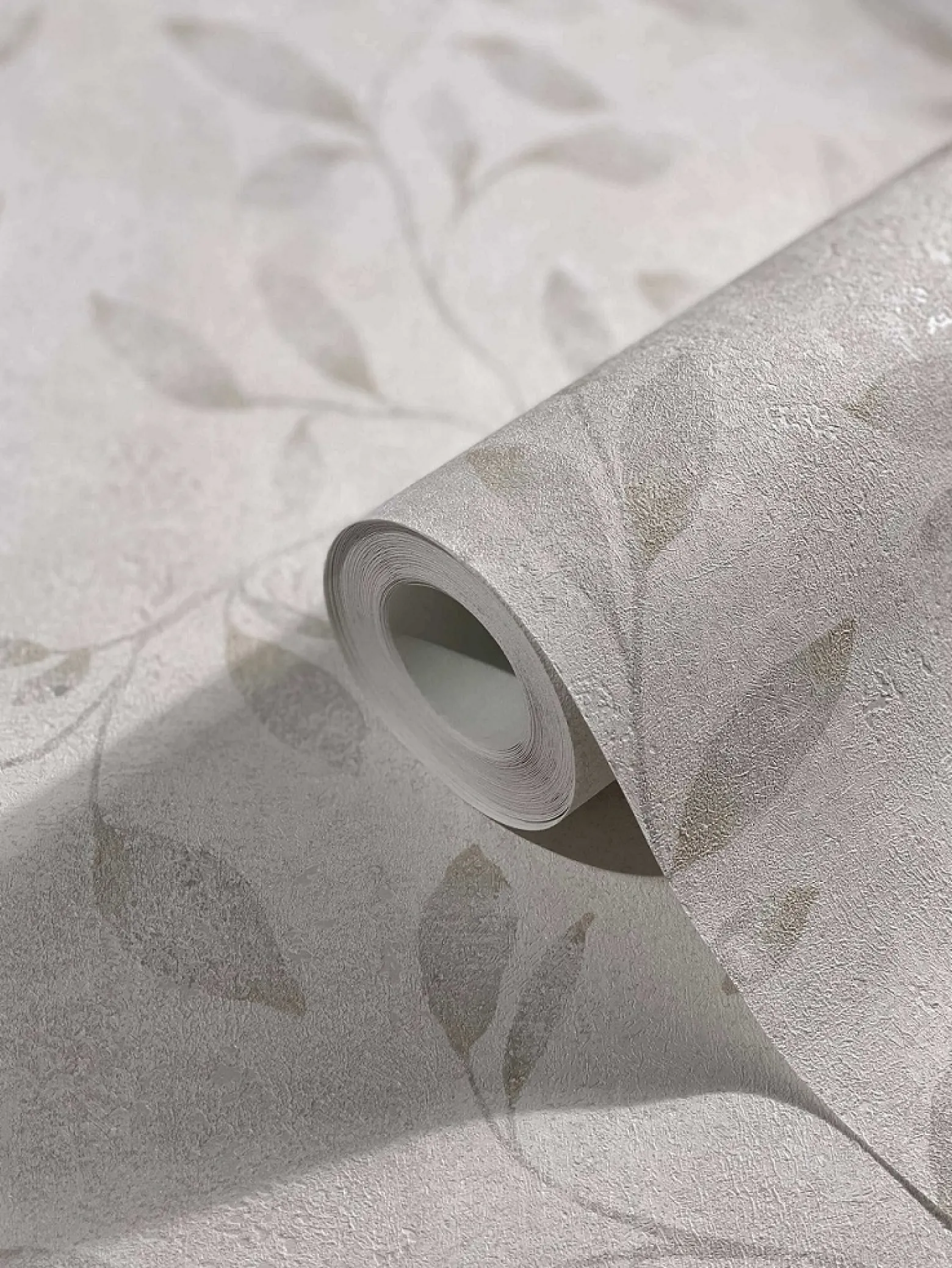 Vliestapete Blätter Floral Metallic weiß grau 32632