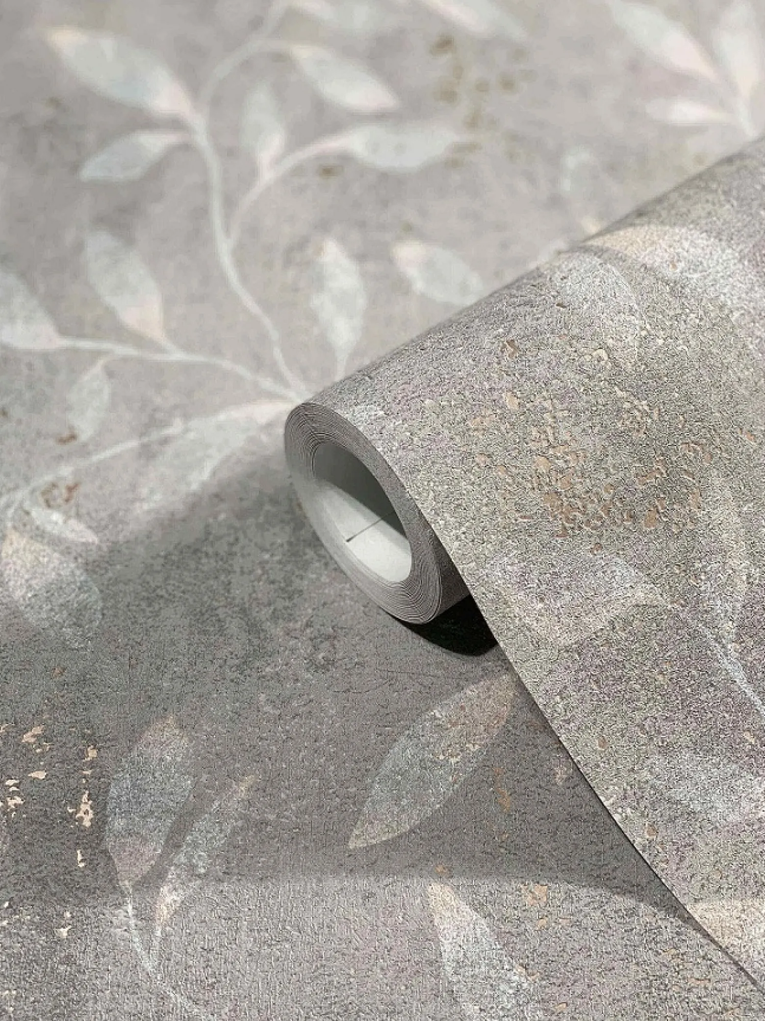 Vliestapete Blätter Floral Metallic grau gold 32634