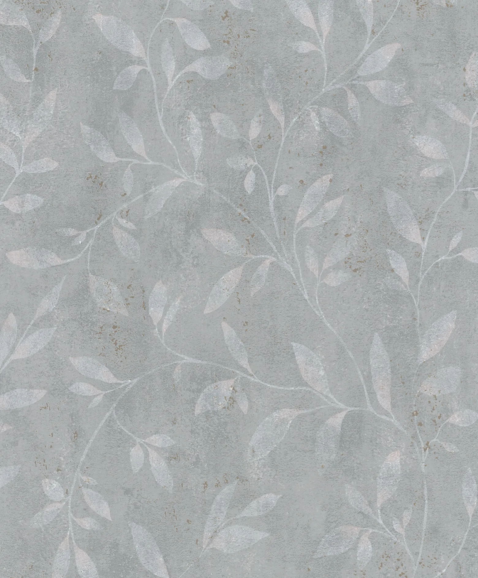 Vliestapete Blätter Floral Metallic grau gold 32634