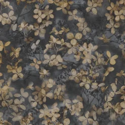 Vliestapete Blätter Floral Schwarz Grau Gelb 10415-15