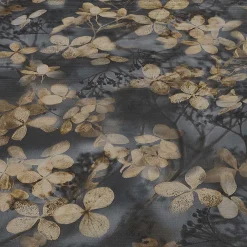 Vliestapete Blätter Floral Schwarz Grau Gelb 10415-15