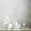 Vliestapete Blätter Floral Struktur Weiß Grau 34507