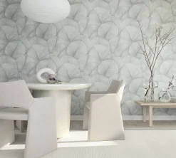 Vliestapete Blätter Floral Struktur Blau Grau 34512