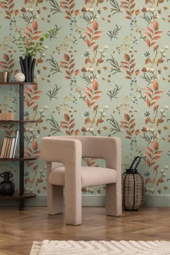 Vliestapete Blätter Floral Vintage Grün Grau 78212-2