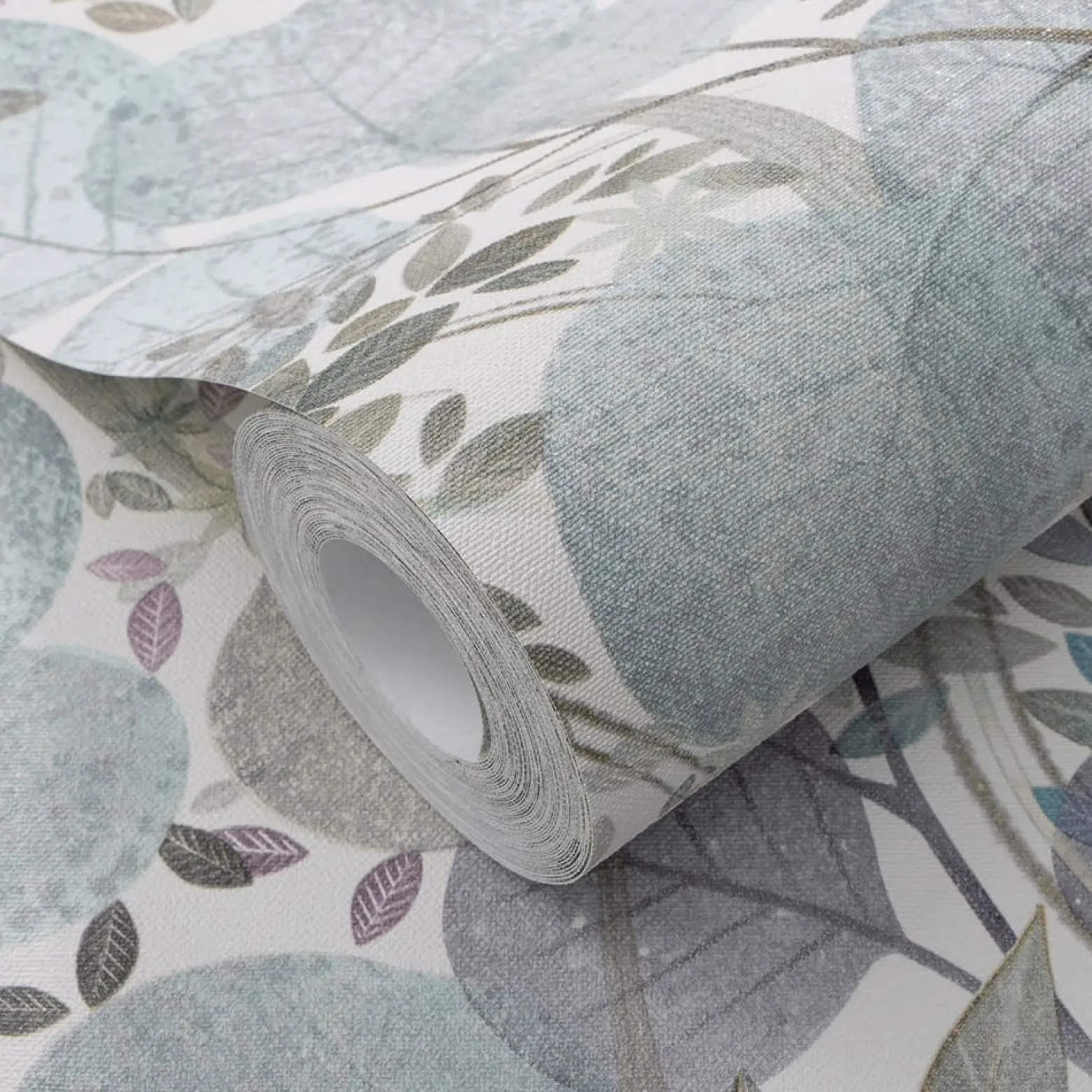 Vliestapete Blätter Floral Weiß Grün Blau 10506-24