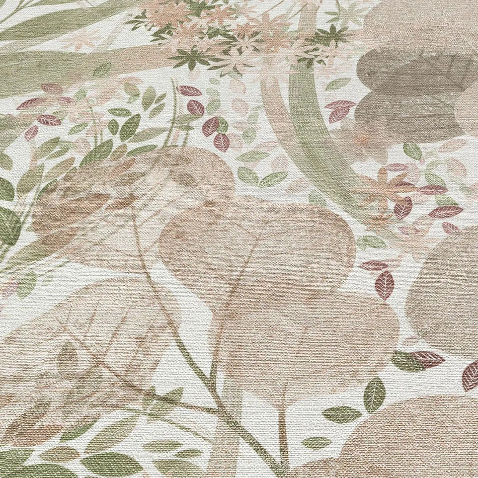 Vliestapete Blätter Floral Weiß Rosa Grün 10506-05