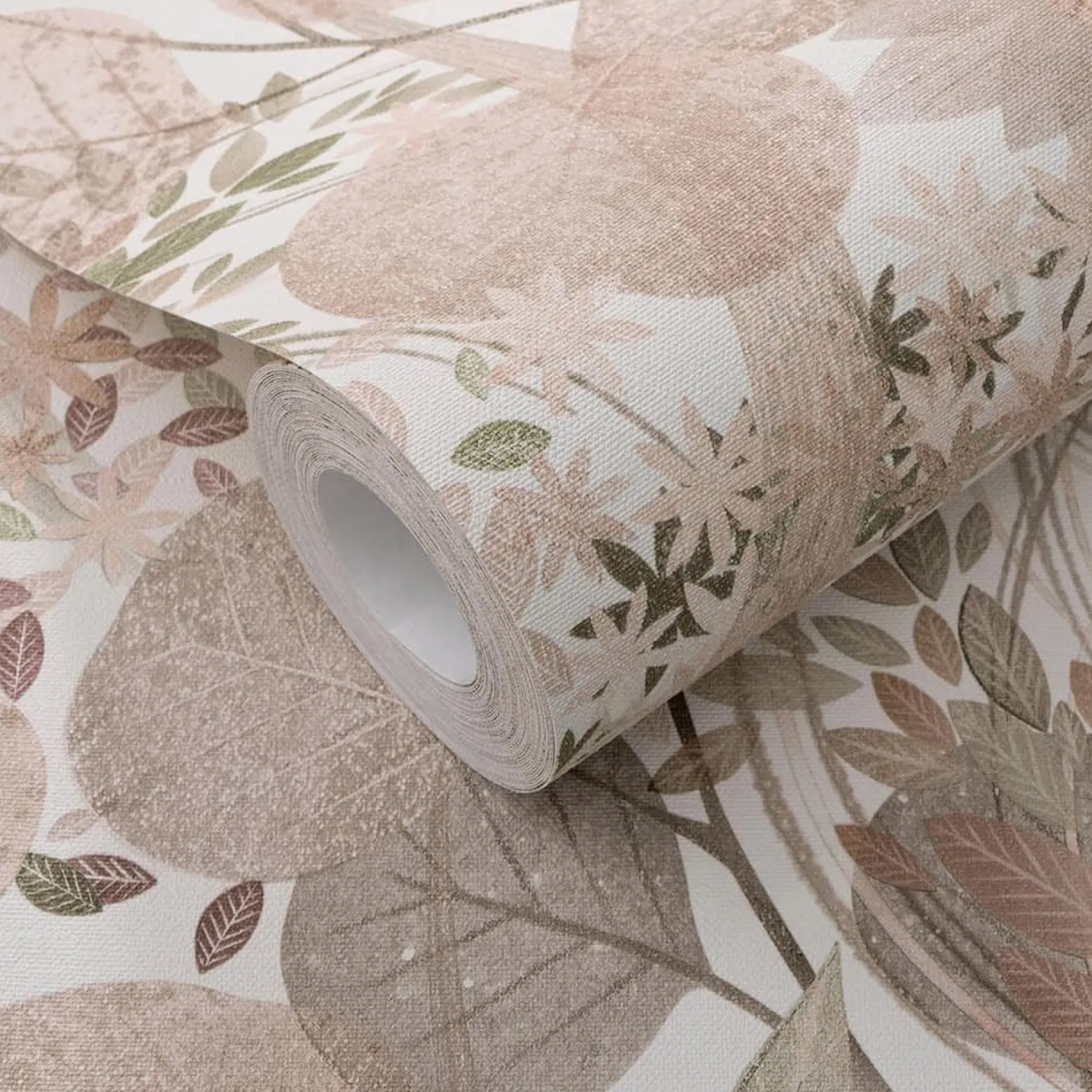 Vliestapete Blätter Floral Weiß Rosa Grün 10506-05