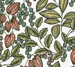Vliestapete Blätter Früchte weiß blau rot 37754-5