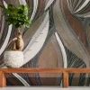 Vliestapete Blätter Grafisch Braun Grau Metallic 78655-3