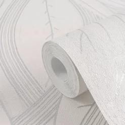 Vliestapete Blätter Grafisch Grau Silber Metallic 78655-5