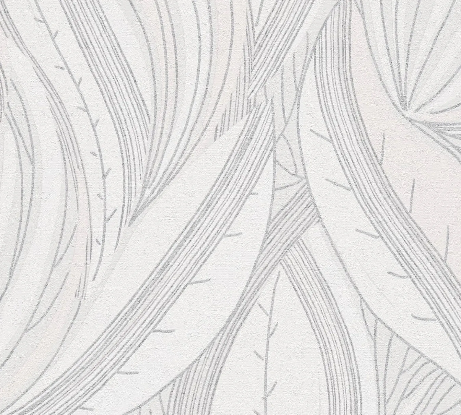 Vliestapete Blätter Grafisch Grau Silber Metallic 78655-5