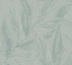 Vliestapete Blätter Grün Silber Metallic 79096-5