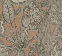 Vliestapete Blätter Illustration Orange Braun 39346-2