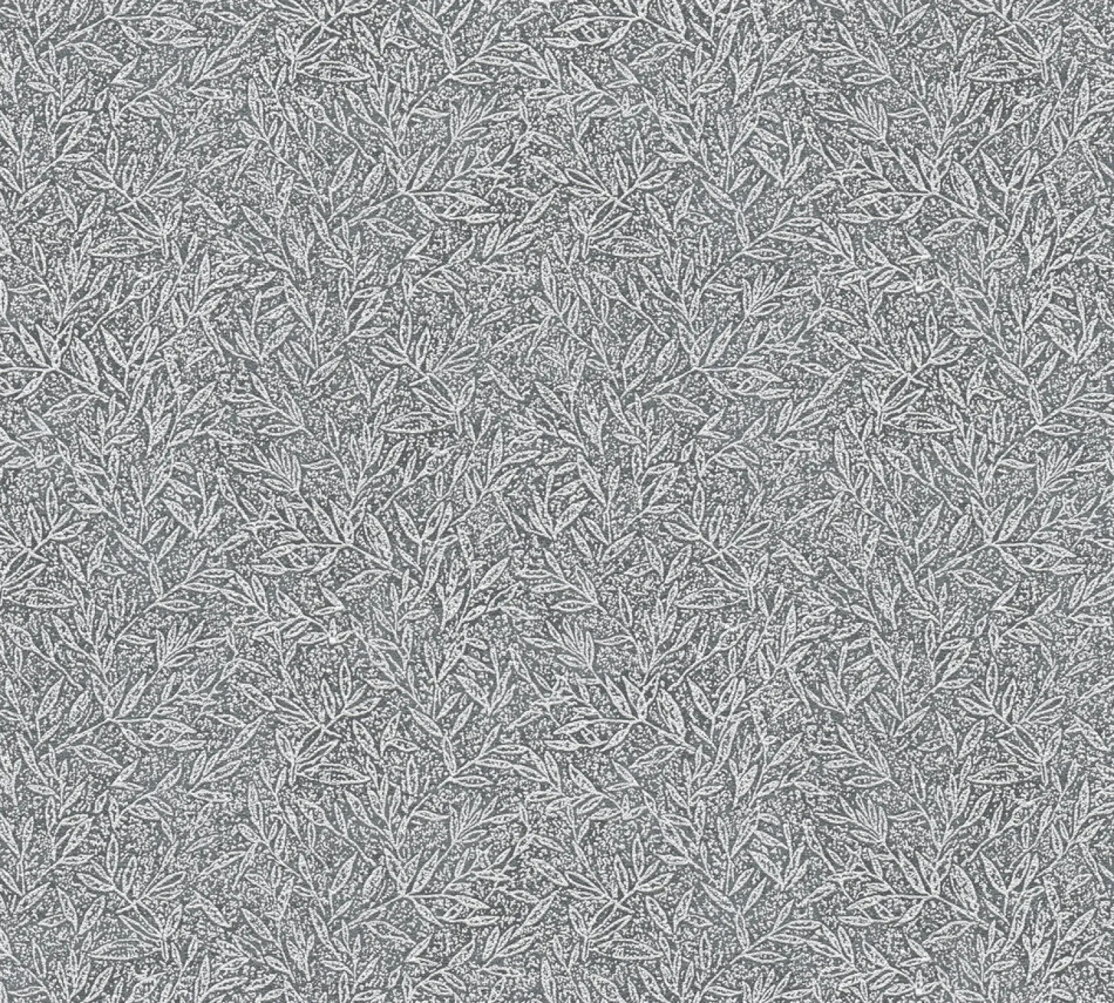 Vliestapete Blätter-Muster anthrazit metallic 37837-2