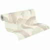 Vliestapete Blätter Muster Creme Perlmutt Metallic 79039-5