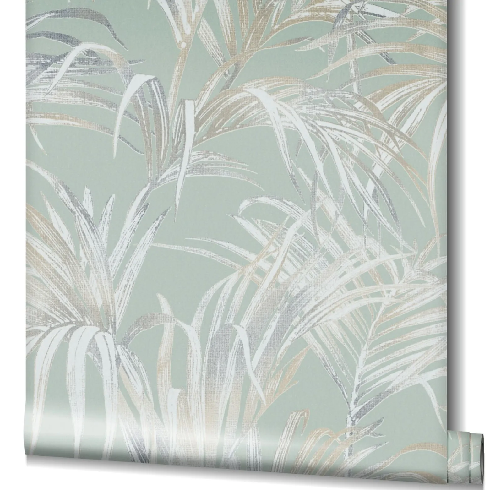 Vliestapete Blätter Palme Struktur Beige Grün 82414