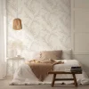 Vliestapete Blätter Ranken Weiß Beige Grün 89015