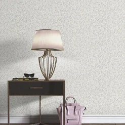Vliestapete Blätter Ranken Weiß Beige Grau 10462-10
