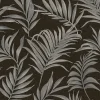 Vliestapete Blätter Schwarz Silber Metallic 79108-7