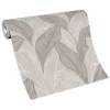 Vliestapete Blätter Struktur Beige Grau Metallic 10282-38