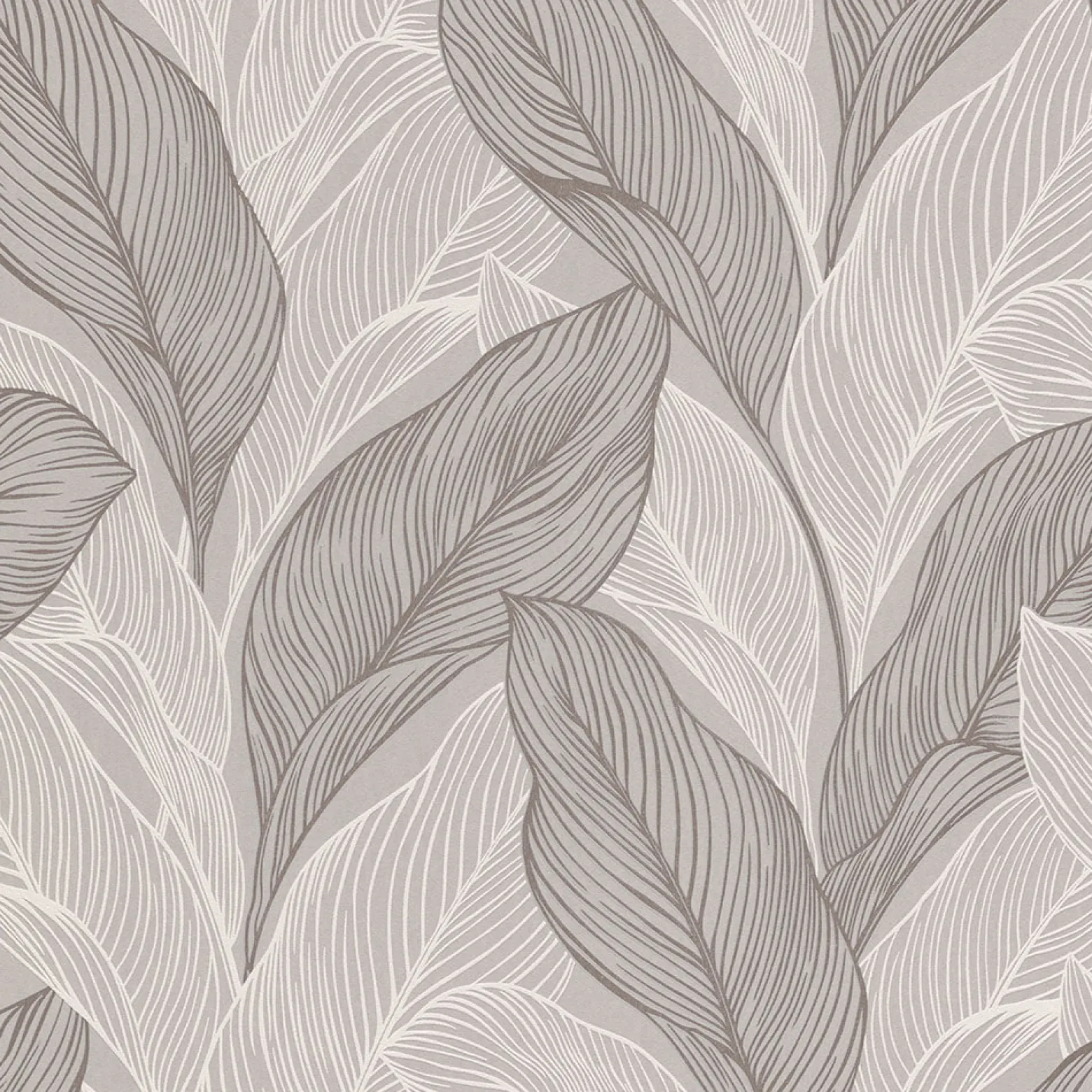 Vliestapete Blätter Struktur Beige Grau Metallic 10282-38