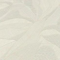 Vliestapete Blätter Struktur Creme Beige Metallic 10530-02