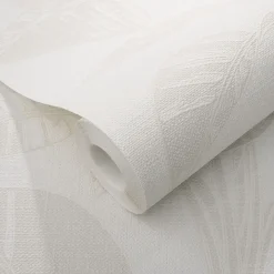 Vliestapete Blätter Struktur Creme Grau 10459-14