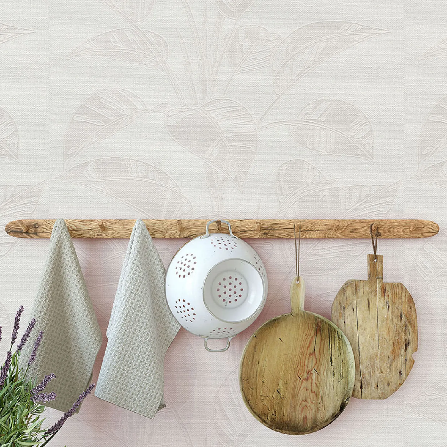 Vliestapete Blätter Struktur Creme Grau 10459-14