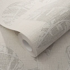Vliestapete Blätter Struktur Beige Grau 10459-02