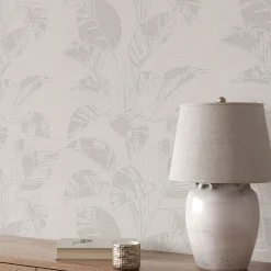 Vliestapete Blätter Struktur Beige Grau 10459-02