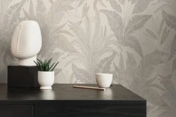 Vliestapete Blätter Tropen Beige Gold Metallic 39654-5