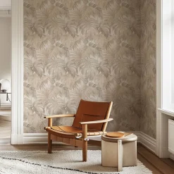 Vliestapete Blätter Tropisch Creme Beige Taupe 10558-02