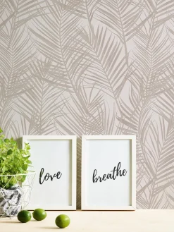 Vliestapete Blätter Tropisch Weiß Perlmutt Metallic 39038-3