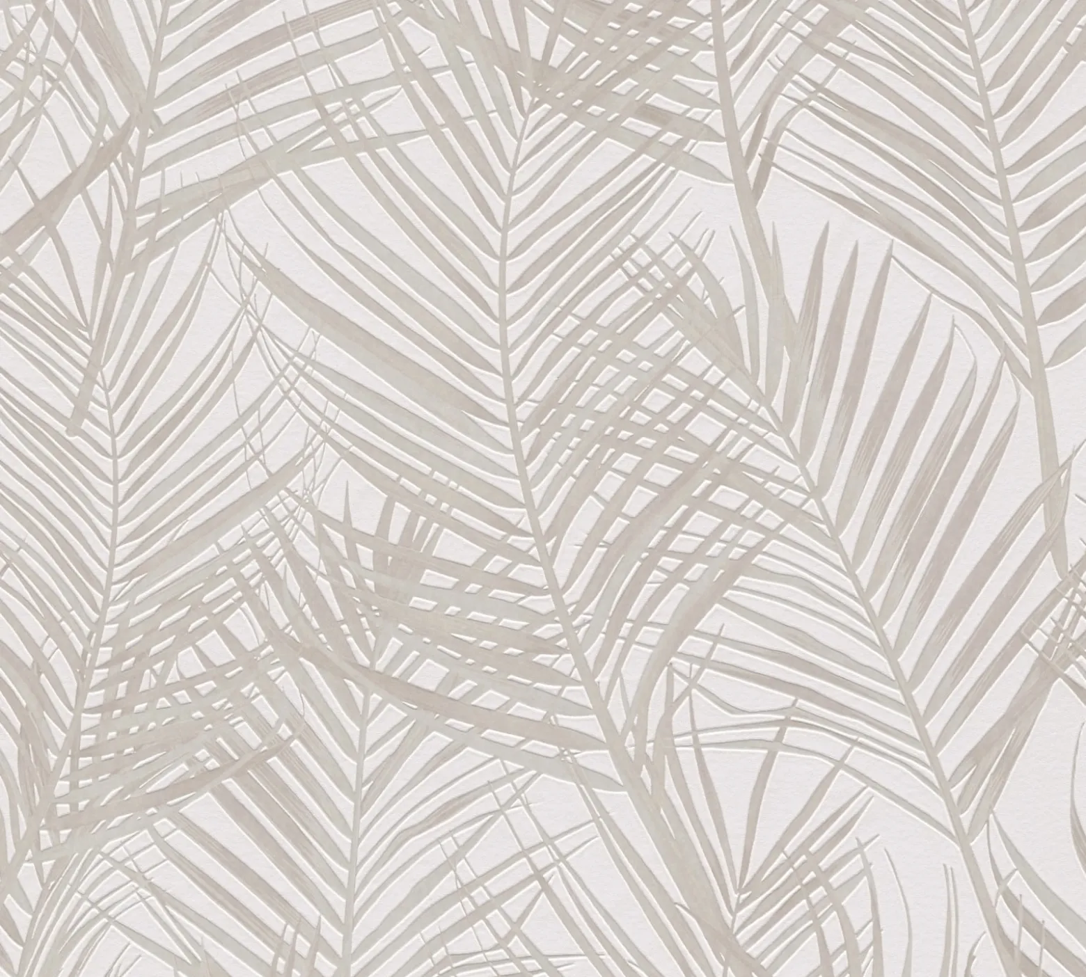 Vliestapete Blätter Tropisch Weiß Perlmutt Metallic 39038-3