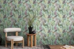 Vliestapete Blätter Tropisch Blau Lila 78219-4