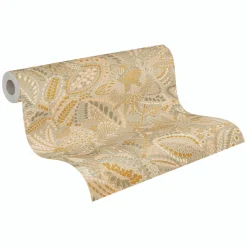 Vliestapete Blätter Tropisch Beige Creme Gelb 78025-4