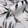 Vliestapete Blätter Weiß Schwarz Silber Metallic 82458