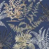 Vliestapete Blätter Zweige Blau Weiß Beige A57103