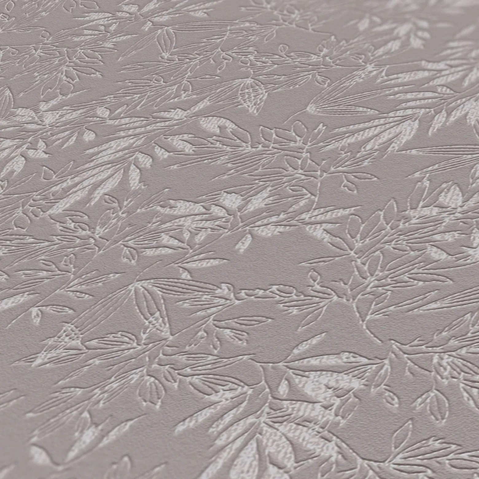 Vliestapete Blätter Zweige Grau Hellgrau 39028-3
