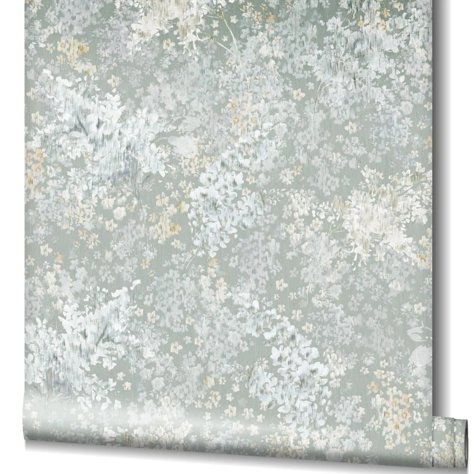 Vliestapete Blumen Aquarell Grau Blau Gelb 47452