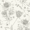 Vliestapete Blumen Blätter Floral Weiß Schwarz 39427-2